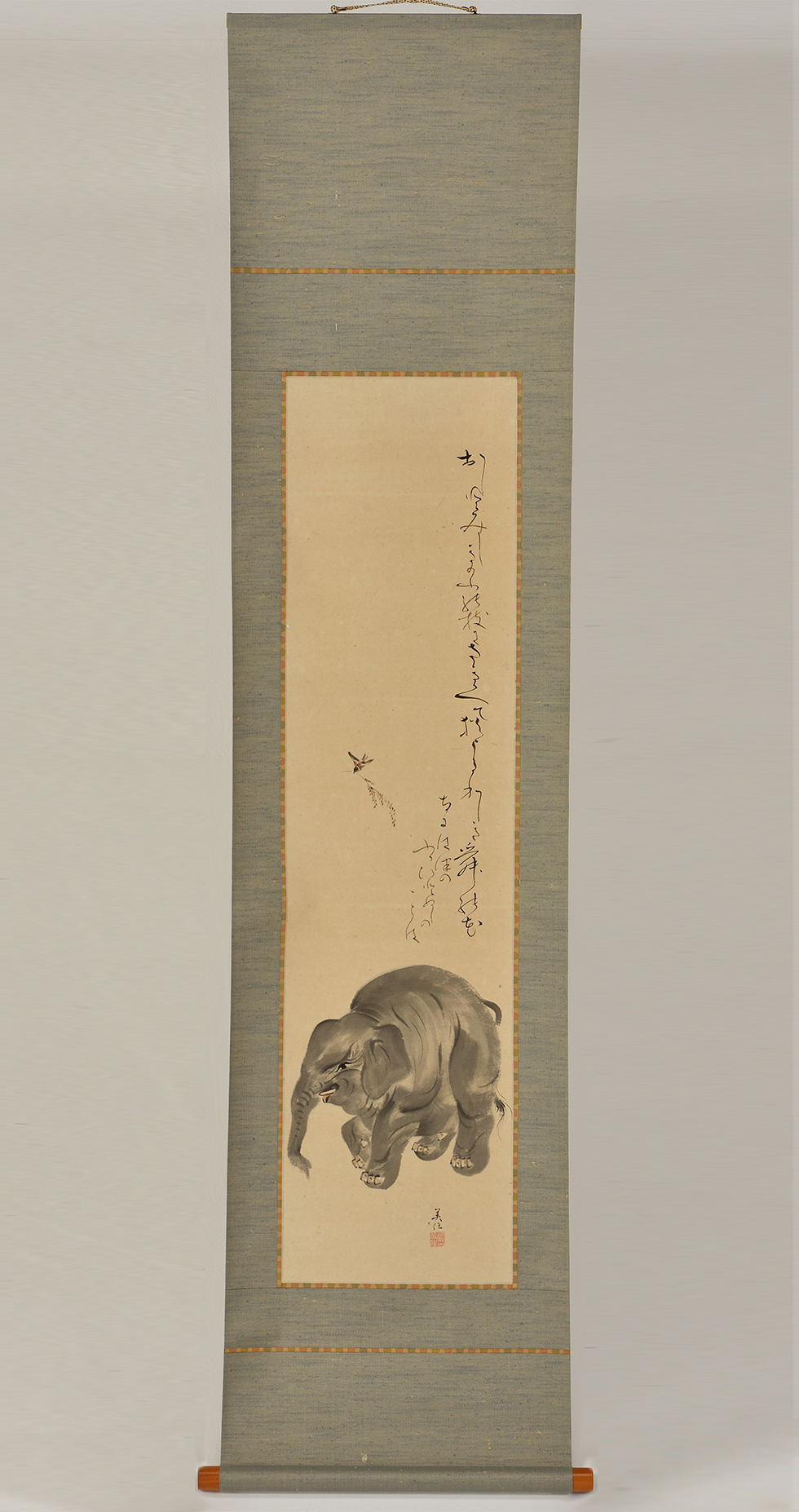 Hanging scroll “Elephant” with seal