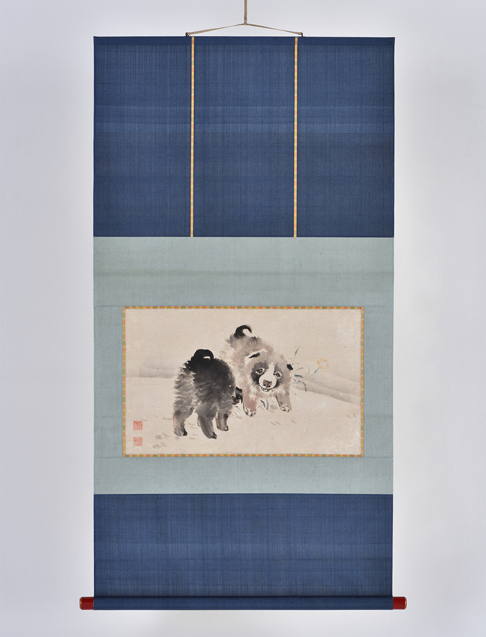 Hanging scroll “Puppies” painted by Maruyama Ōkyo (1733-1795)